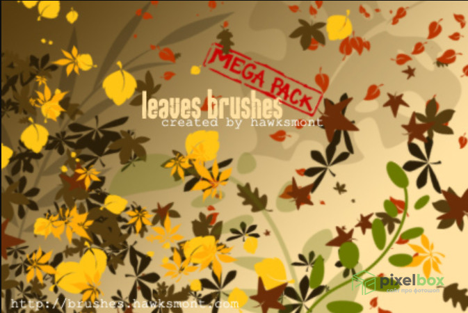 129 leaf brushes for Photoshop