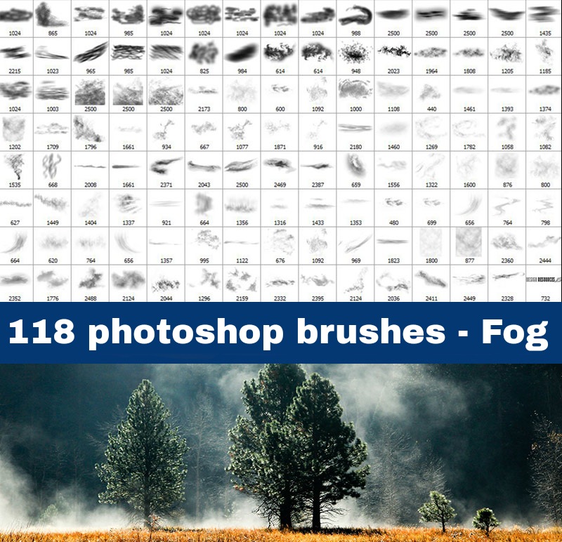 118 fog brushes 118 Photoshop brushes mist