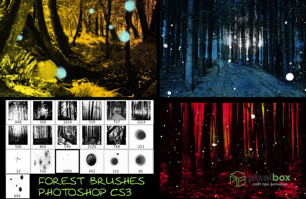 81 brushes for painting realistic trees in Photoshop